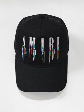 AMIRI Black Cap with Multicolor Logo